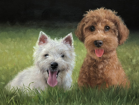 Painting of two dogs