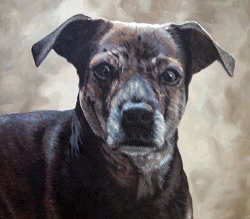 Oil painting of a dog