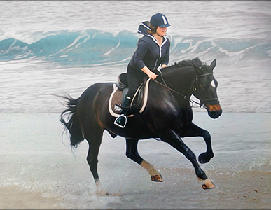 painting of horse at the beach