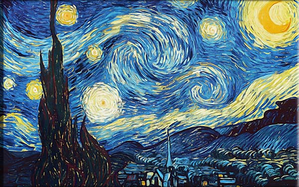 Oil Painting of Starry Night