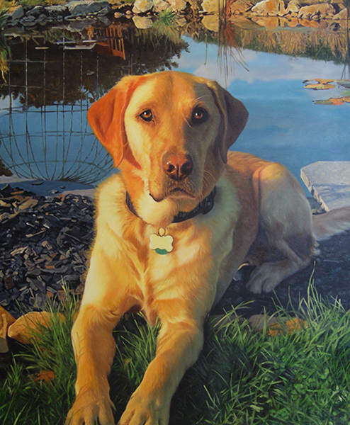 Oil painting of Golden Retriever