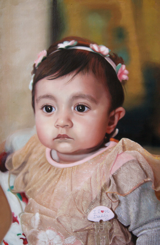 Baby portrait painting