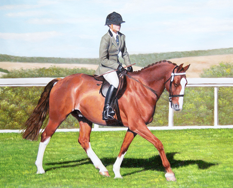 painting of a horse and rider