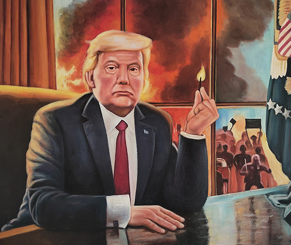 Oil Painting of President Trump